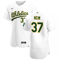 Oakland Athletics 37 Jonah Heim Men Nike White Home 2020 Authentic Player MLB Jersey