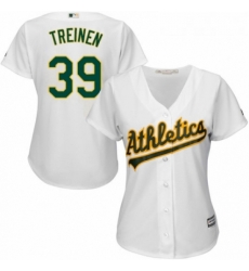 Womens Majestic Oakland Athletics 39 Blake Treinen Replica White Home Cool Base MLB Jersey 