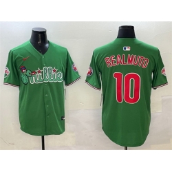 Men Philadelphia Phillies 10 J T  Realmuto Green Phanatic Limited Stitched Jersey