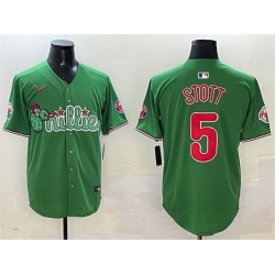 Men Philadelphia Phillies 5 Bryson Stott Green Phanatic Limited Stitched Jersey