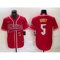 Men Philadelphia Phillies 5 Bryson Stott Red 2024 City Connect Stitched Jersey 1