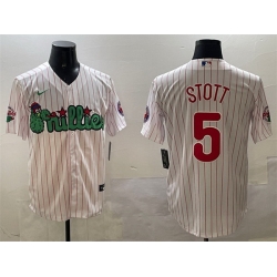 Men Philadelphia Phillies 5 Bryson Stott White Phanatic Cool Base Stitched Jersey