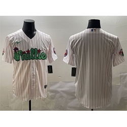 Men Philadelphia Phillies Blank White Phanatic Cool Base Stitched Jersey