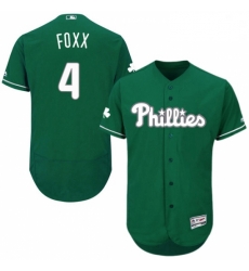 Mens Majestic Philadelphia Phillies 4 Jimmy Foxx Green Celtic Flexbase Authentic Collection MLB Jersey