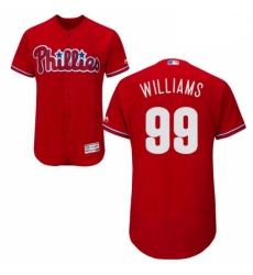 Mens Majestic Philadelphia Phillies 99 Mitch Williams Red Alternate Flex Base Authentic Collection MLB Jersey