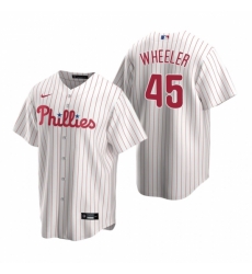 Mens Nike Philadelphia Phillies 45 Zack Wheeler White Home Stitched Baseball Jersey