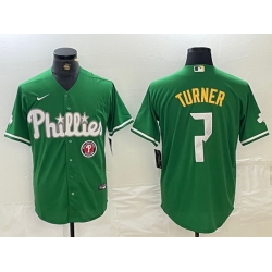 men philadelphia phillies 7 trea turner green 2024 city connect stitched jersey II