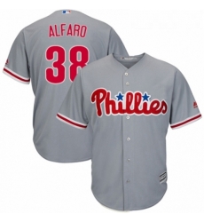 Youth Majestic Philadelphia Phillies 38 Jorge Alfaro Replica Grey Road Cool Base MLB Jersey 