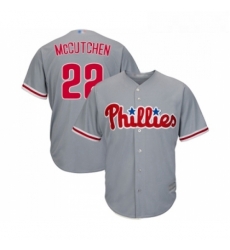 Youth Philadelphia Phillies 22 Andrew McCutchen Replica Grey Road Cool Base Baseball Jersey 