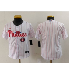 Youth Philadelphia Phillies Team  White Cool Base Stitched Baseball Jersey 1