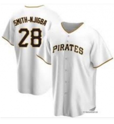 Men Nike Pittsburgh Pirates 28 Canaan Elijah Smith-Njigba White Cool Base Stitched MLB Jerseys