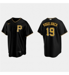 Men Pittsburgh Pirates 19 Daniel Vogelbach Black Cool Base Stitched Jerse