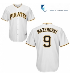 Mens Majestic Pittsburgh Pirates 9 Bill Mazeroski Replica White Home Cool Base MLB Jersey