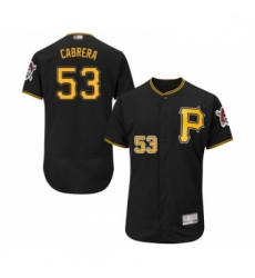 Mens Pittsburgh Pirates 53 Melky Cabrera Black Alternate Flex Base Authentic Collection Baseball Jersey