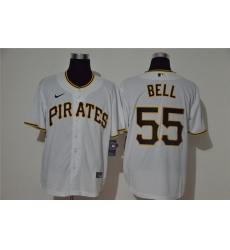 Pirates 55 Josh Bell White 2020 Nike Cool Base Jersey