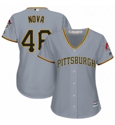 Womens Majestic Pittsburgh Pirates 46 Ivan Nova Authentic Grey Road Cool Base MLB Jersey 