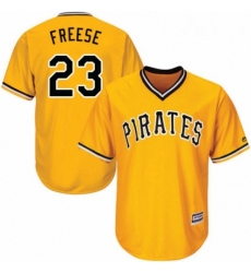 Youth Majestic Pittsburgh Pirates 23 David Freese Authentic Gold Alternate Cool Base MLB Jersey 