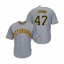 Youth Pittsburgh Pirates 47 Francisco Liriano Replica Grey Road Cool Base Baseball Jersey 