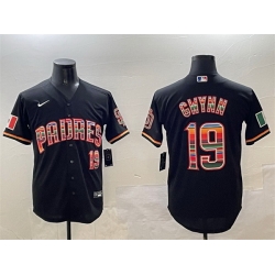 Men San Diego Padres 19 Tony Gwynn Black Mexico Cool Base Stitched Baseball Jersey