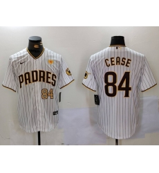 Men San Diego Padres 84 White With PS Patch Cool Base Stitched Baseball Jersey 6