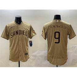 Men San Diego Padres 9 Jake Cronenworth Brown Flex Base Stitched MLB Jersey