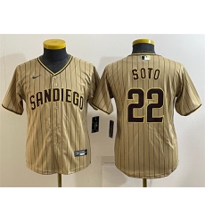 Women San Diego Padres 22 Juan Soto Brown Cool Base Stitched Baseball Jersey