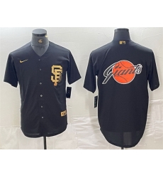 Men San Francisco Giants Black Team Big Logo Cool Base Stitched Baseball Jersey 4