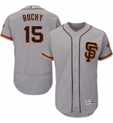 Mens Majestic San Francisco Giants 15 Bruce Bochy Grey Alternate Flex Base Authentic Collection MLB Jersey 