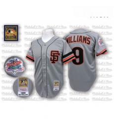 Mens Mitchell and Ness San Francisco Giants 9 Matt Williams Replica Grey Throwback MLB Jersey