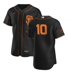 San Francisco Giants 10 Evan Longoria Men Nike Black Alternate 2020 Authentic 20 at 24 Patch Player MLB Jersey