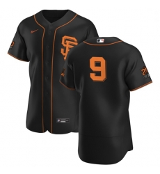 San Francisco Giants 9 Brandon Belt Men Nike Black Alternate 2020 Authentic 20 at 24 Patch Player MLB Jersey