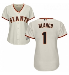 Womens Majestic San Francisco Giants 1 Gregor Blanco Authentic Cream Home Cool Base MLB Jersey 