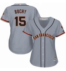 Womens Majestic San Francisco Giants 15 Bruce Bochy Replica Grey Road Cool Base MLB Jersey