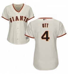 Womens Majestic San Francisco Giants 4 Mel Ott Authentic Cream Home Cool Base MLB Jersey