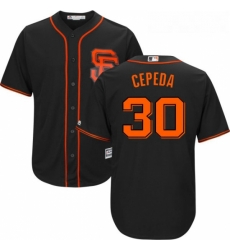 Youth Majestic San Francisco Giants 30 Orlando Cepeda Replica Black Alternate Cool Base MLB Jersey