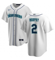 Men Seattle Mariners 2 Tom Murphy White Cool Base Stitched Jersey