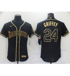 Men Seattle Mariners 24 Griffey Black Elite Nike 2021 MLB Jerseys