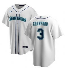 Men Seattle Mariners 3 J P  Crawford White Cool Base Stitched Jersey