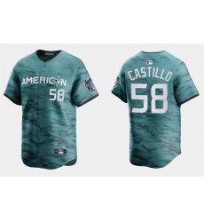 Men Seattle Mariners 58 Luis Castillo Teal 2023 All Star Cool Base With Patch Stitched Baseball Jersey