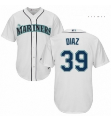 Mens Majestic Seattle Mariners 39 Edwin Diaz Replica White Home Cool Base MLB Jersey 