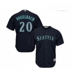 Mens Seattle Mariners 20 Dan Vogelbach Replica Navy Blue Alternate 2 Cool Base Baseball Jersey 