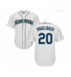 Mens Seattle Mariners 20 Dan Vogelbach Replica White Home Cool Base Baseball Jersey 