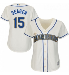 Womens Majestic Seattle Mariners 15 Kyle Seager Authentic Cream Alternate Cool Base MLB Jersey