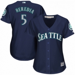 Womens Majestic Seattle Mariners 5 Guillermo Heredia Authentic Navy Blue Alternate 2 Cool Base MLB Jersey 