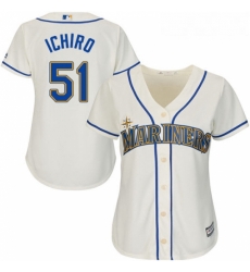 Womens Majestic Seattle Mariners 51 Ichiro Suzuki Authentic Cream Alternate Cool Base MLB Jersey