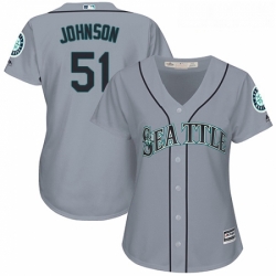 Womens Majestic Seattle Mariners 51 Randy Johnson Replica Grey Road Cool Base MLB Jersey