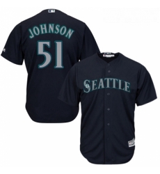 Youth Majestic Seattle Mariners 51 Randy Johnson Replica Navy Blue Alternate 2 Cool Base MLB Jersey