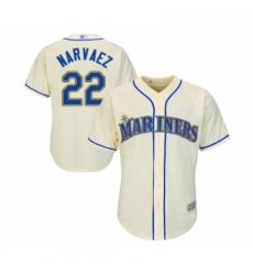 Youth Seattle Mariners 22 Omar Narvaez Replica Cream Alternate Cool Base Baseball Jersey 