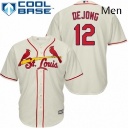 Mens Majestic St Louis Cardinals 12 Paul DeJong Replica Cream Alternate Cool Base MLB Jersey 