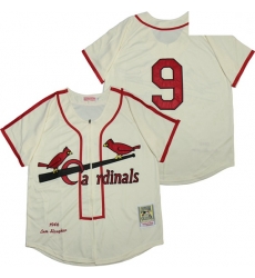 St.Louis Cardinals 9 Enos Slaughter Cream 1946 Cooperstown Collection Jersey